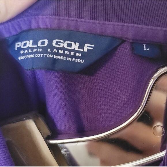 💜 Polo Golf Ralph Lauren Men’s Large Purple Jupiter Hills Pima Cotton Polo –EUC - Picture 5 of 5